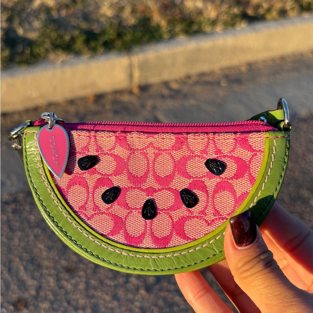 Y2K VINTAGE COACH WATERMELON COIN AND PURSE CHARM RARE AND HARD TO FIND!